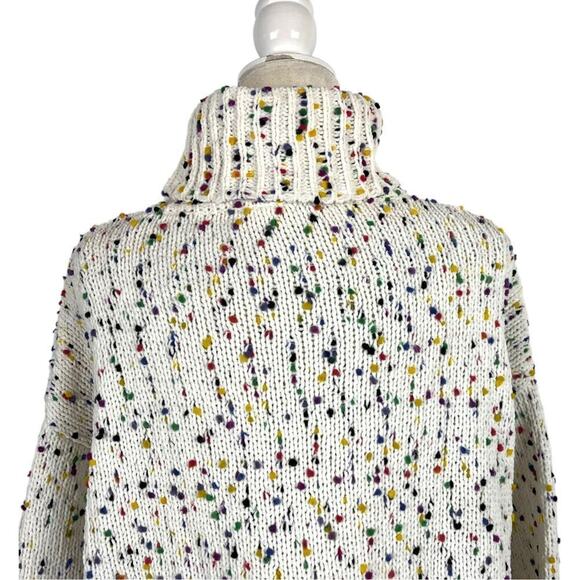 Disney Mickey Mouse Embroidered Turtleneck Confetti Knit Pullover Sweater Large - Picture 9 of 11